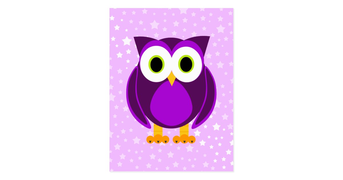 Cute Purple Owl Postcard | Zazzle.ca