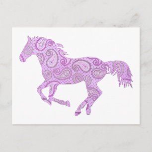 Cute Purple Paisley Horse Postcard