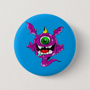 Cute Purple People Eater Monster 2 Inch Round Button