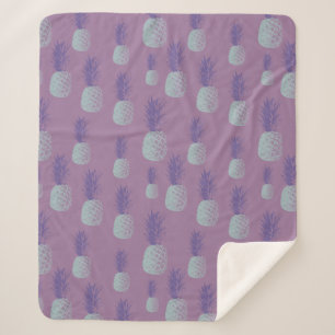 Cute Purple Pineapple Pattern Sherpa Blanket