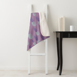 Cute Purple Pineapple Pattern Sherpa Blanket