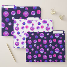 Cute Purple, Pink, & Blue Inked Polka Dot