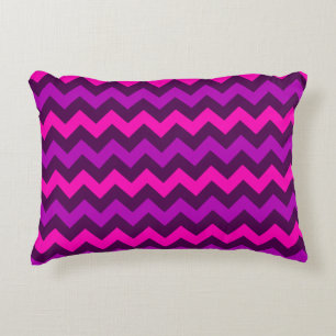 Cute Purple Pink Chevrons Accent Pillow