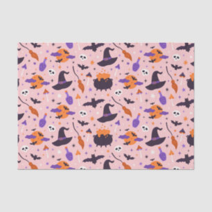 Cute Purple & Pink Halloween Pattern Tissue Paper