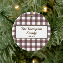 Cute Purple Plaid Personalized Family Name