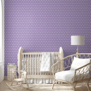 Cute Purple Polka Dot Peel and Stick Wallpaper