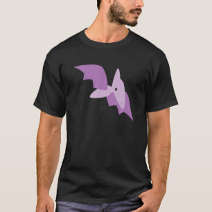 Cute Purple Pterodactyl Flying Dinosaur Animal Art T-Shirt