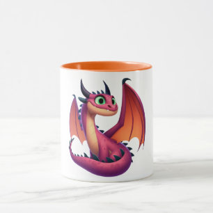 Cute purple/red cartoon dragon mug