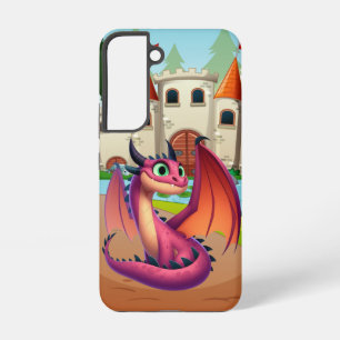 Cute purple/red cartoon dragon samsung galaxy case