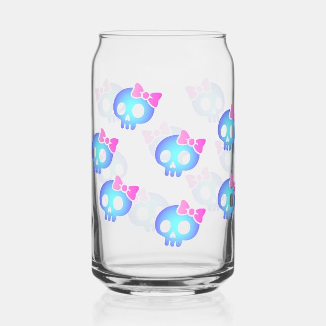 Cute Purple Skull Planner Can Glass (Front)