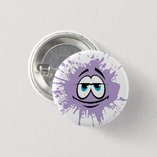 Cute Purple Splatter Face Button
