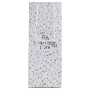 Cute Purple Spooky Cute October Baby Shower Wine Gift Bag