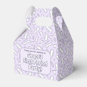 Cute Purple Tampon Pattern First Period Party  Favor Box