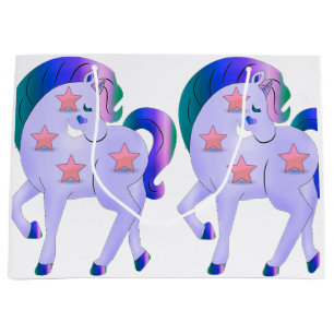 Cute Purple Unicorns Large Gift Bag