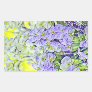 Cute purple yellow orchids flowers watercolor  sticker