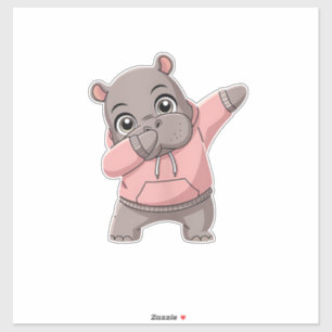 Cute Pygmy Hippo Kids Girls Boys Dabbing Moo Deng 