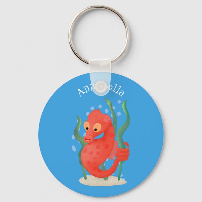 Cute pygmy seahorse cartoon keychain (Front)