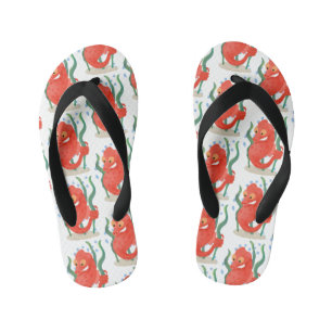Cute pygmy seahorse cartoon kid's flip flops