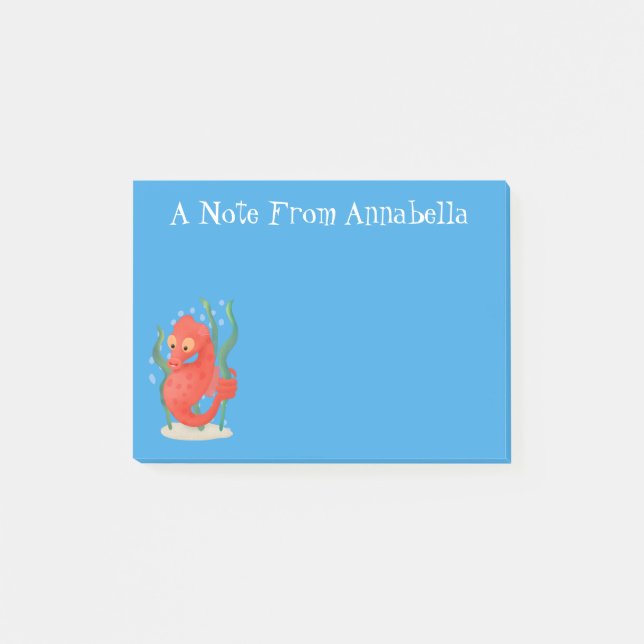 Cute pygmy seahorse cartoon post-it notes (Front)