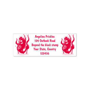 Cute pygmy seahorse cartoon self-inking stamp
