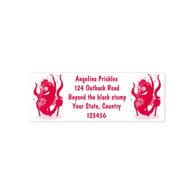 Cute pygmy seahorse cartoon  self-inking stamp (Design)