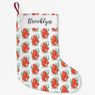 Cute pygmy seahorse cartoon small christmas stocking