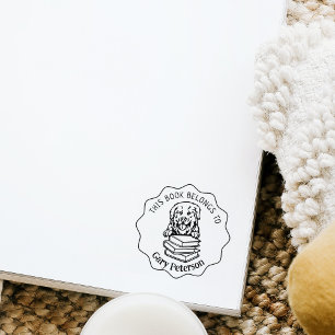 Cute Pyrenees Dog Book Rubber Stamp