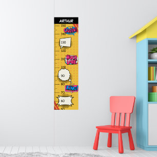 Cute Queen And King Comic Themed Growth Chart