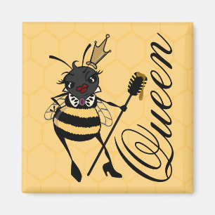 CUTE QUEEN BEE AVEC LE CARRÉ HONEYCOMB MAGNET