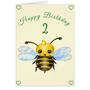 Cute Queen Bee Birthday Card - Customizable