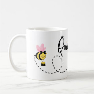 Cute Queen Bee Custom Name Coffee Mug