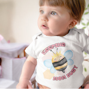 Cute Queen Bee, Keeping Mom Busy Girl Baby Bodysuit