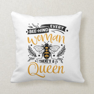 cute queen bee lovers word art  throw pillow