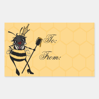 CUTE QUEEN BEE MATTE RECTANGLE GIFT STICKERS