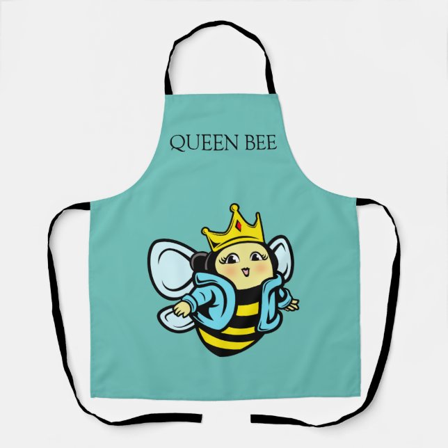Cute Queen Bee Personalize Apron (Front)