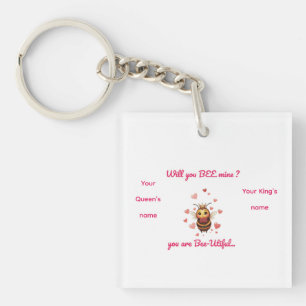 cute queen bee valentine  keychain