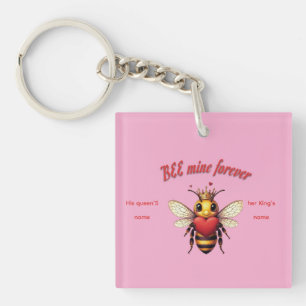 cute queen bee valentine keychain