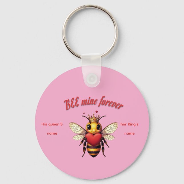 cute queen bee valentine keychain (Front)