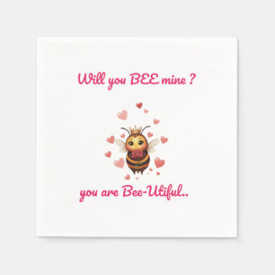 cute queen bee valentine  napkin