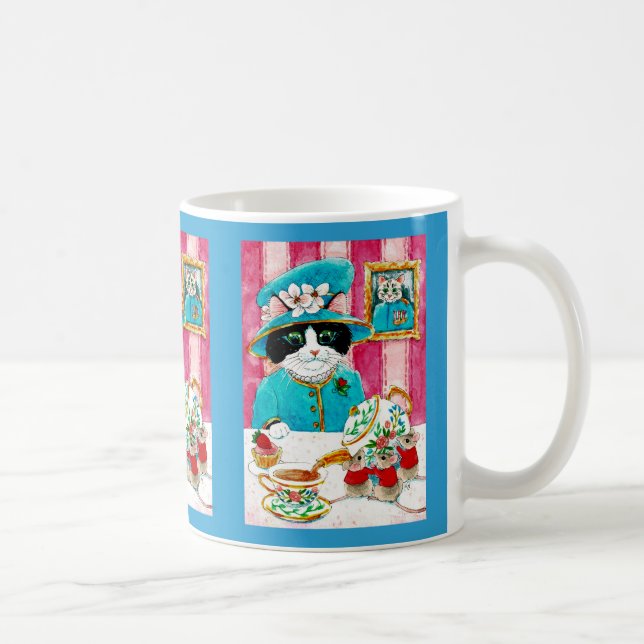 Cute Queen cat mouse tea mug (Right)