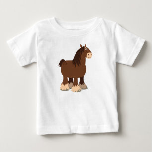 Cute Quiet Cartoon Shire Horse Baby T-Shirt