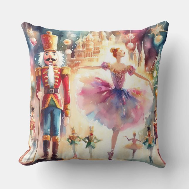 Cute Quilt/Embroidered Christmas Pattern Throw Pillow (Front)