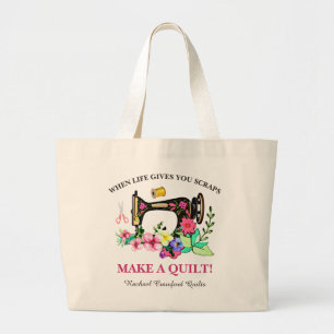 Cute Quilters Custom Large Tote Bag