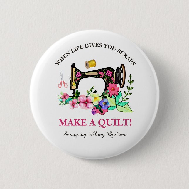 Cute Quilters Group Custom 2 Inch Round Button (Front)