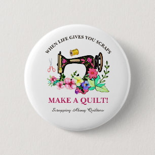 Cute Quilters Group Custom 2 Inch Round Button