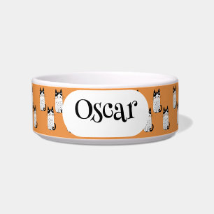 Cute Quirky Cat Pattern – Personalized Bowl