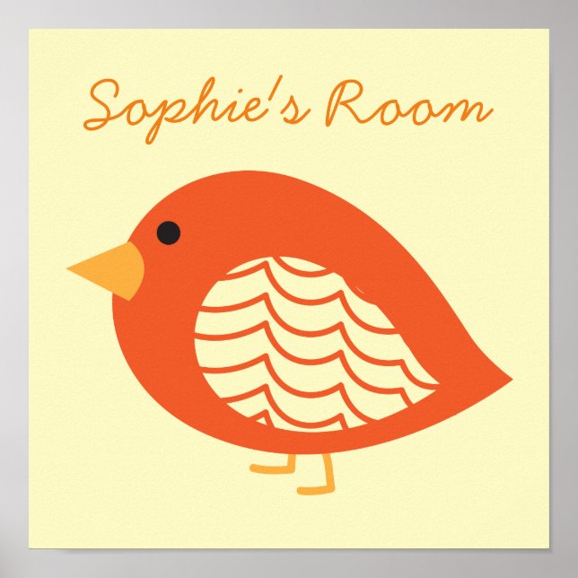 Cute quirky colorful birds poster (Front)