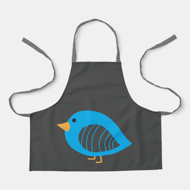 Cute quirky colourful birds apron (Front)