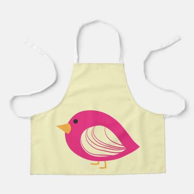 Cute quirky colourful birds apron (Front)