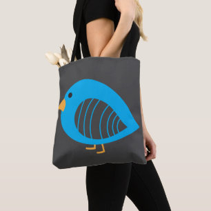 Cute quirky colourful birds tote bag